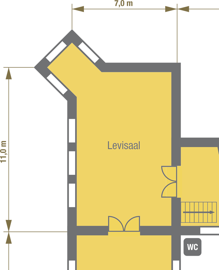 floor plan Levi Hall at Stettenfels Castle